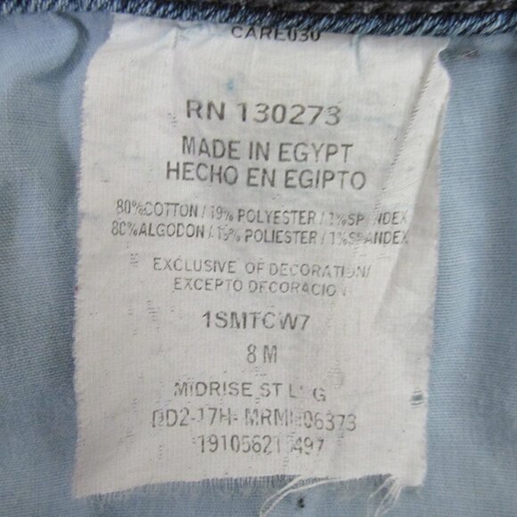 RIDERS BY LEE WOMEN'S SZ 8 M JEANS MED BLUE SLUB STRETCH DENIM MID RISE STR8 LEG - Picture 10 of 11
